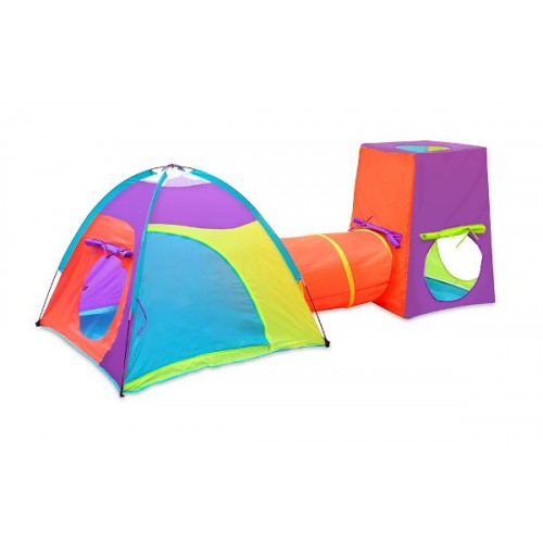 3 Piece Play Set One Dome Tent One Play Tunnel One Cube